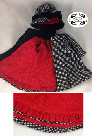 Crabapples 18 Inch Modern Classic Coat and Hat 18" Doll Clothes Pattern Pixie Faire