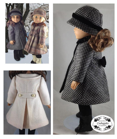 Crabapples 18 Inch Modern Classic Coat and Hat 18" Doll Clothes Pattern Pixie Faire