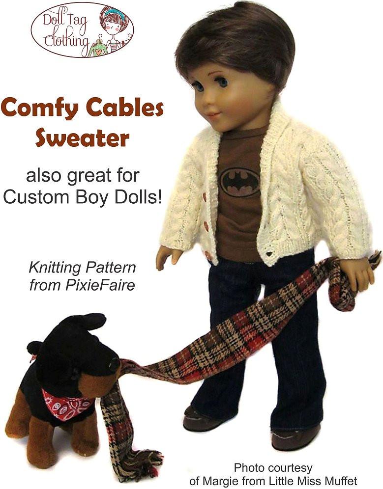 Doll Tag Clothing Knitting Comfy Cables Knitting Pattern Pixie Faire