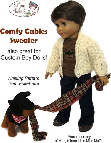 Doll Tag Clothing Knitting Comfy Cables Knitting Pattern Pixie Faire