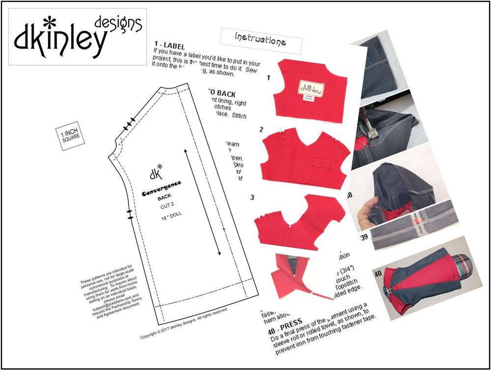 Dkinley Designs 18 Inch Modern Convergence Dress 18" Doll Clothes Pattern Pixie Faire