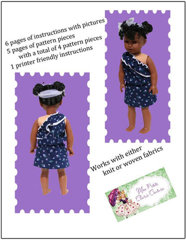 Mon Petite Cherie Couture 18 Inch Modern Cool Summer Ruffles 18" Doll Clothes Pattern Pixie Faire