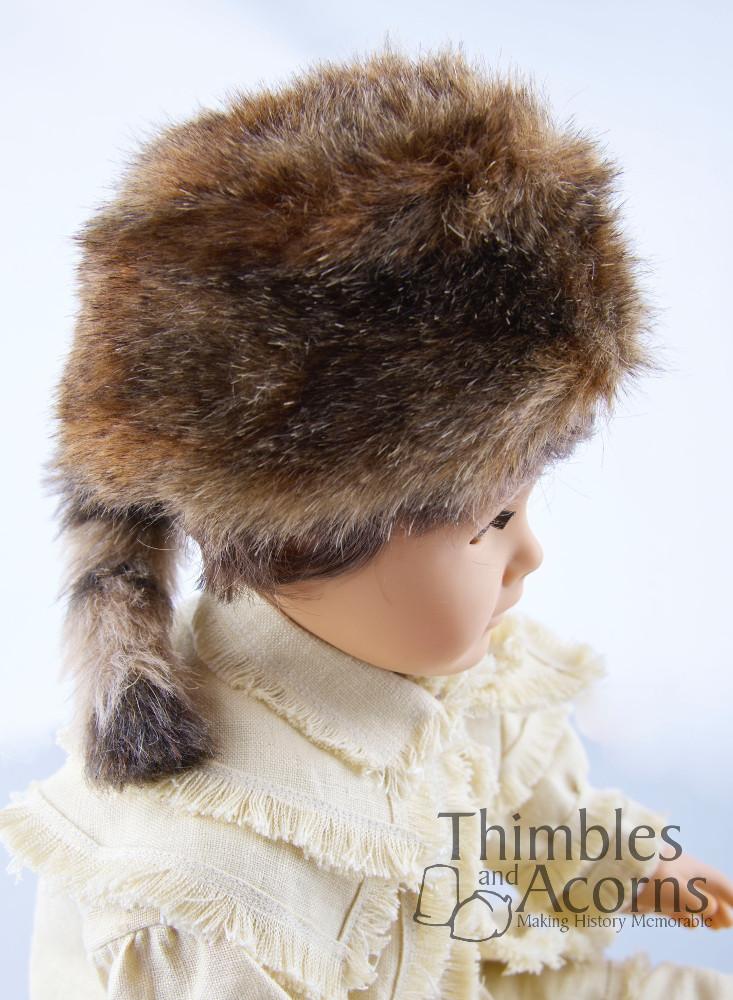 Thimbles and Acorns 18 inch Boy Doll Coonskin Cap 18" Doll Accessories Pixie Faire