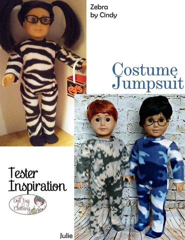 Doll Tag Clothing 18 Inch Modern Costume Jumpsuit 18" Doll Clothes Pattern Pixie Faire