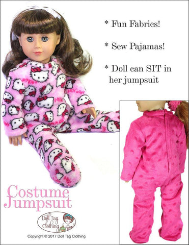 Doll Tag Clothing 18 Inch Modern Costume Jumpsuit 18" Doll Clothes Pattern Pixie Faire