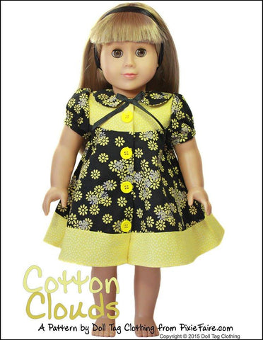 Doll Tag Clothing 18 Inch Modern Cotton Clouds 18" Doll Clothes Pixie Faire