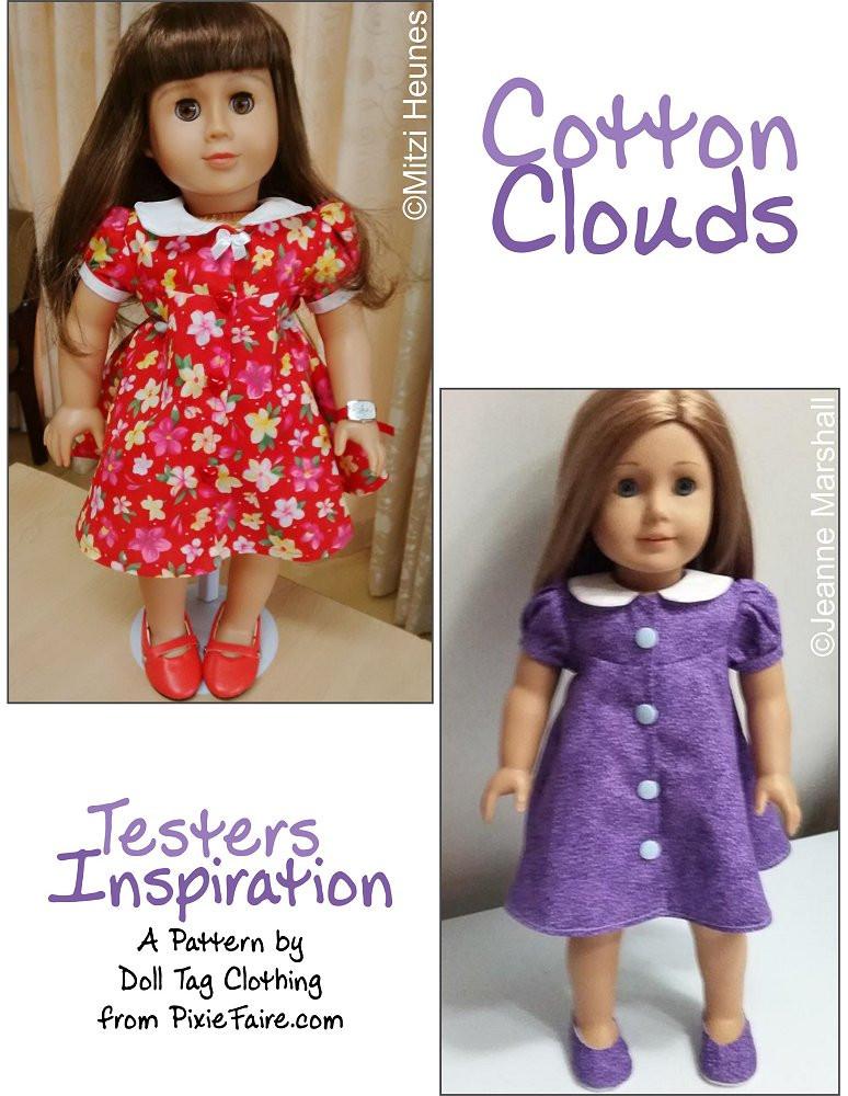 Doll Tag Clothing 18 Inch Modern Cotton Clouds 18" Doll Clothes Pixie Faire