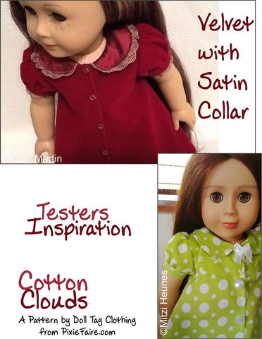 Doll Tag Clothing 18 Inch Modern Cotton Clouds 18" Doll Clothes Pixie Faire