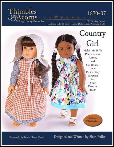 Thimbles and Acorns 18 Inch Historical Country Girl 18" Doll Clothes Pixie Faire