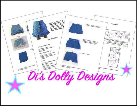 Di's Dolly Designs 18 Inch Modern Criss Cross Skirt 18" Doll Clothes Pixie Faire