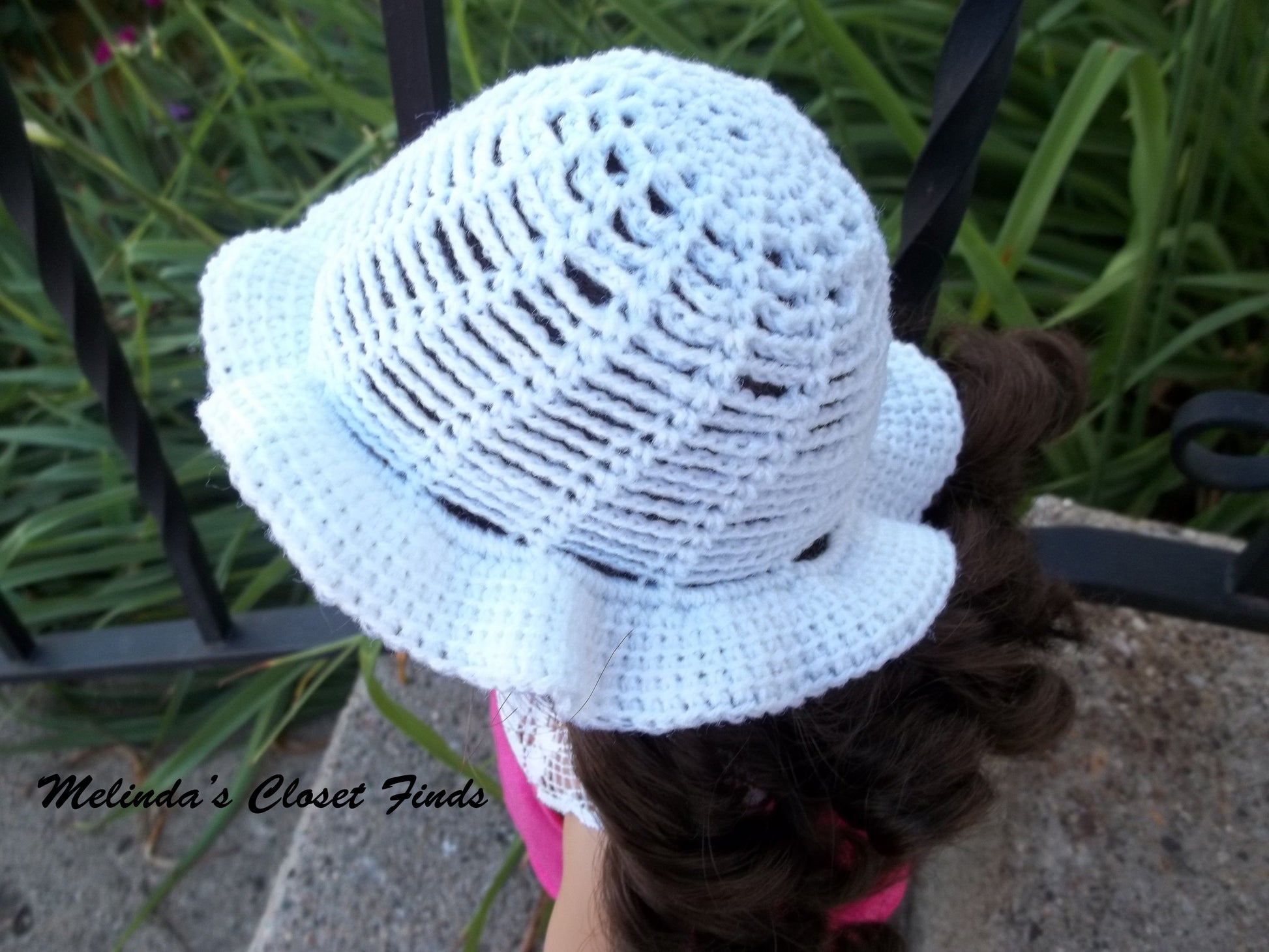 Melinda's Closet Finds Crochet Crocheted Chains Hat 18" Doll Crochet Pattern Pixie Faire