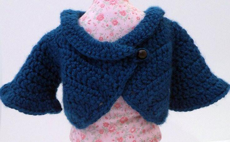 Sweet Pea Fashions Crochet Cropped Bell Sleeve Cardigan Crochet Pattern Pixie Faire
