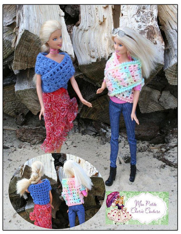 Mon Petite Cherie Couture Barbie Spring Crossover Wrap for 11 1/2" Fashion Dolls Crochet Pattern Pixie Faire