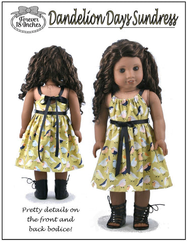 Forever 18 Inches 18 Inch Modern Dandelion Days Sundress 18" Doll Clothes Pattern Pixie Faire