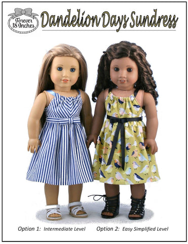 Forever 18 Inches 18 Inch Modern Dandelion Days Sundress 18" Doll Clothes Pattern Pixie Faire