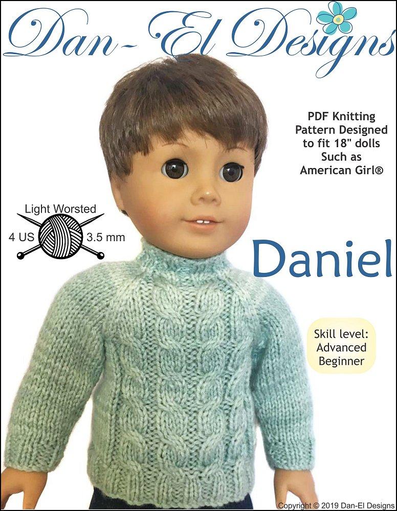 Daniel Pattern Dan-El Designs Daniel Doll Clothes Knitting Pattern 18 inch American ...