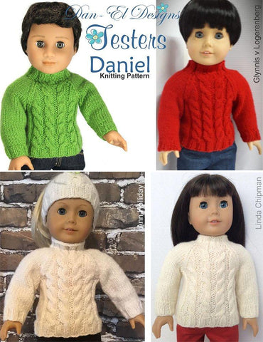 Dan-El Designs Knitting Daniel 18" Doll Knitting Pattern Pixie Faire