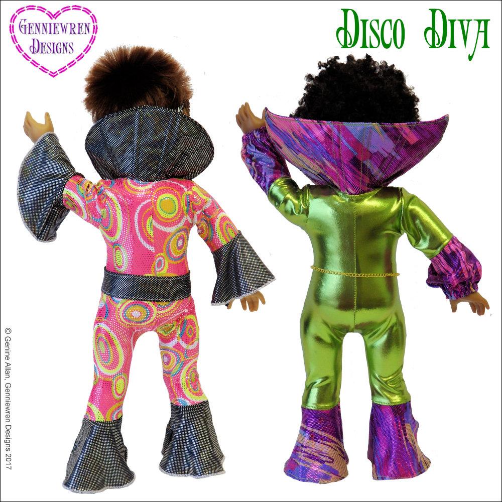 Genniewren 18 Inch Historical Disco Diva 18" Doll Clothes Pattern Pixie Faire