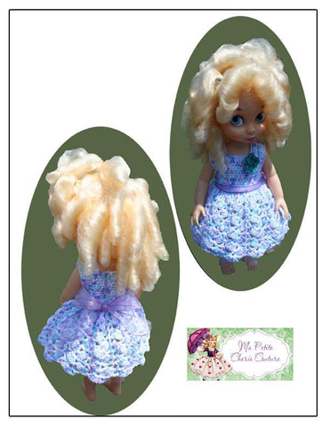 Mon Petite Cherie Couture Disney Doll Tumbling Scallops Crochet Pattern for Disney Animator Dolls Pixie Faire