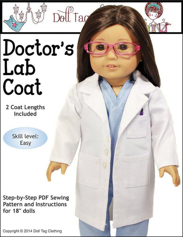 Doll Tag Clothing 18 Inch Modern Doctor's Lab Coat 18" Doll Clothes Pixie Faire