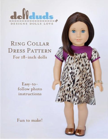 Doll Duds 18 Inch Modern Ring Collar Dress 18" Doll Clothes Pixie Faire
