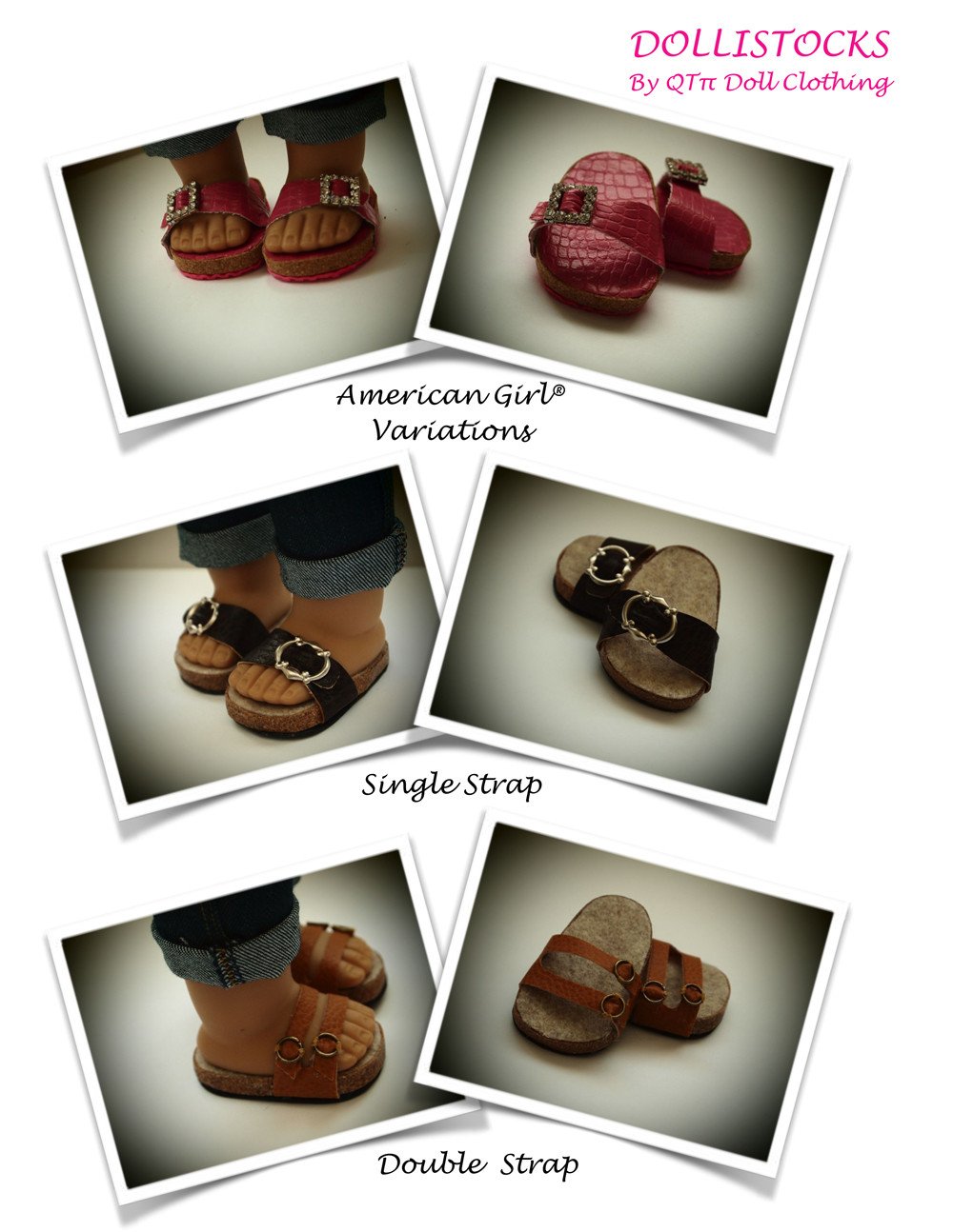 QTπ Doll Clothing Shoes Dollistocks 18" Doll Shoes Pixie Faire