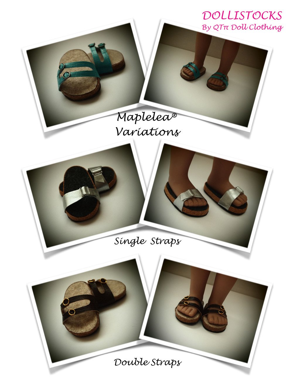 QTπ Doll Clothing Shoes Dollistocks 18" Doll Shoes Pixie Faire