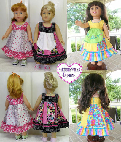 Genniewren 18 Inch Modern Dora Dress 18" Doll Clothes Pattern Pixie Faire