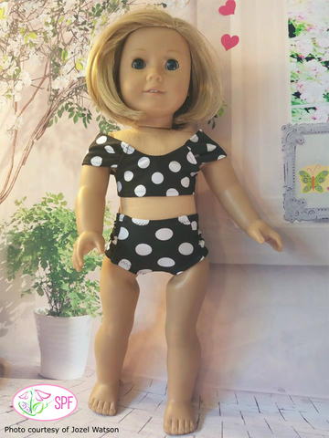 Sweet Pea Fashions 18 Inch Modern Palmetto Swimsuit & Cover-up 18" Doll Clothes Pattern Pixie Faire