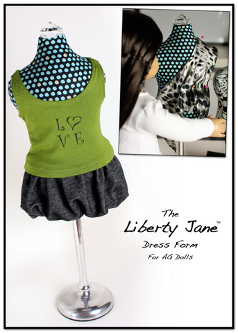 Liberty Jane 18 Inch Modern Dress Form 18" Doll Clothes Pattern Pixie Faire