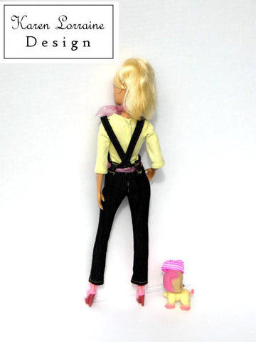 Karen Lorraine Design Barbie Dress It Up Dungarees Pattern for 11-1/2" Fashion Dolls Pixie Faire