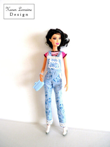 Karen Lorraine Design Barbie Dress It Up Dungarees Pattern for 11-1/2" Fashion Dolls Pixie Faire