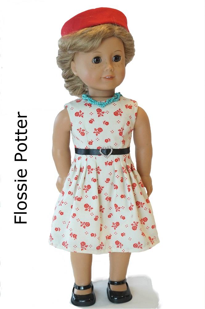 Flossie Potter 18 Inch Historical Ladies' Club Dress 18" Doll Clothes Pattern Pixie Faire