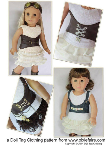 Doll Tag Clothing 18 Inch Modern Dress Me Up Corset 18" Doll Clothes Pattern Pixie Faire