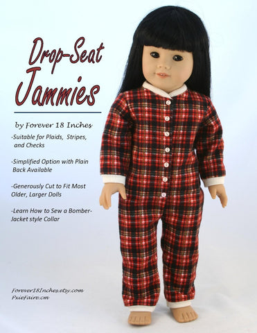 Forever 18 Inches 18 Inch Modern Drop-Seat Jammies 18" Doll Clothes Pixie Faire