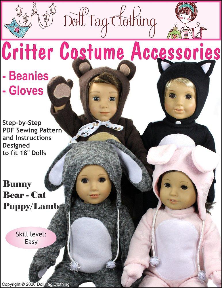 Doll Tag Clothing 18 Inch Modern Critter Costume Accessories 18" Doll Clothes Pattern Pixie Faire