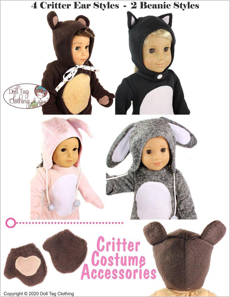 Doll Tag Clothing 18 Inch Modern Critter Costume Accessories 18" Doll Clothes Pattern Pixie Faire