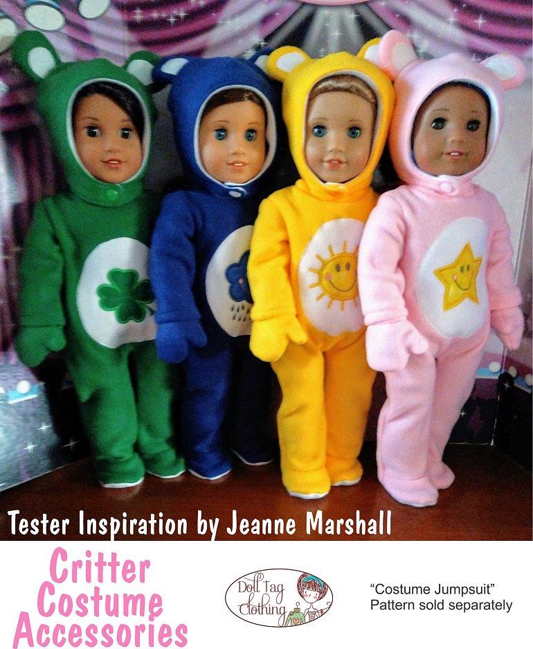 Doll Tag Clothing 18 Inch Modern Critter Costume Accessories 18" Doll Clothes Pattern Pixie Faire