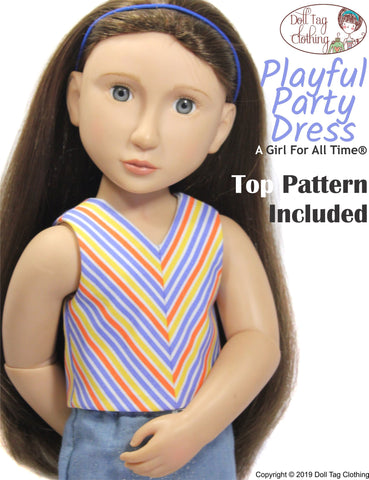 Doll Tag Clothing A Girl For All Time Playful Party Dress Pattern for A Girl For All Time Dolls Pixie Faire