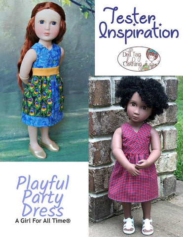 Doll Tag Clothing A Girl For All Time Playful Party Dress Pattern for A Girl For All Time Dolls Pixie Faire