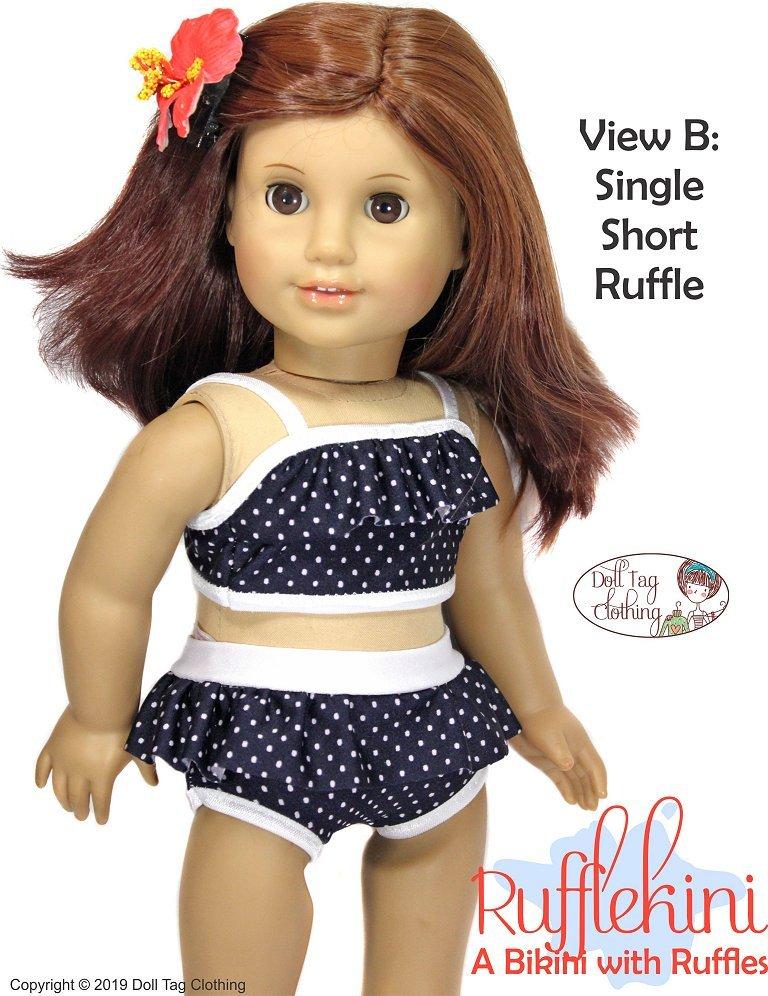 Doll Tag Clothing 18 Inch Modern Rufflekini Swimsuit 18" Doll Clothes Pixie Faire