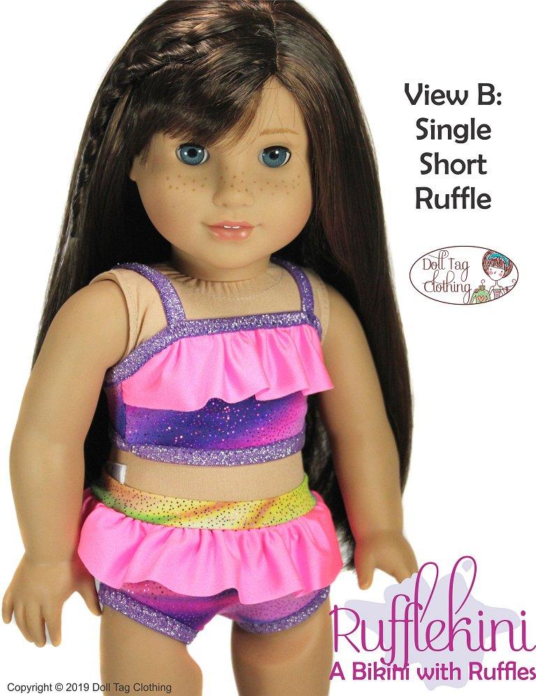 Doll Tag Clothing 18 Inch Modern Rufflekini Swimsuit 18" Doll Clothes Pixie Faire