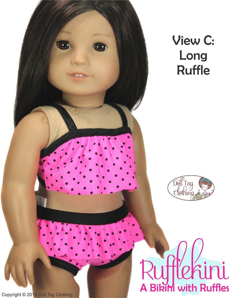 Doll Tag Clothing 18 Inch Modern Rufflekini Swimsuit 18" Doll Clothes Pixie Faire