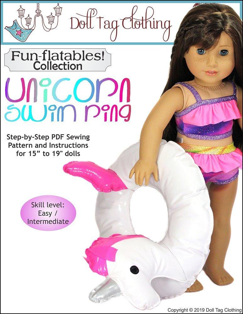 Doll Tag Clothing 18 Inch Modern Fun-flatable Unicorn 15" - 18" Doll Accessories Pixie Faire