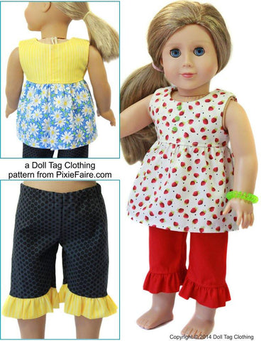Doll Tag Clothing 18 Inch Modern Strawberry Patch 18" Doll Clothes Pattern Pixie Faire