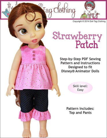 Doll Tag Clothing Disney Doll Strawberry Patch Pattern for Disney Animator Dolls Pixie Faire