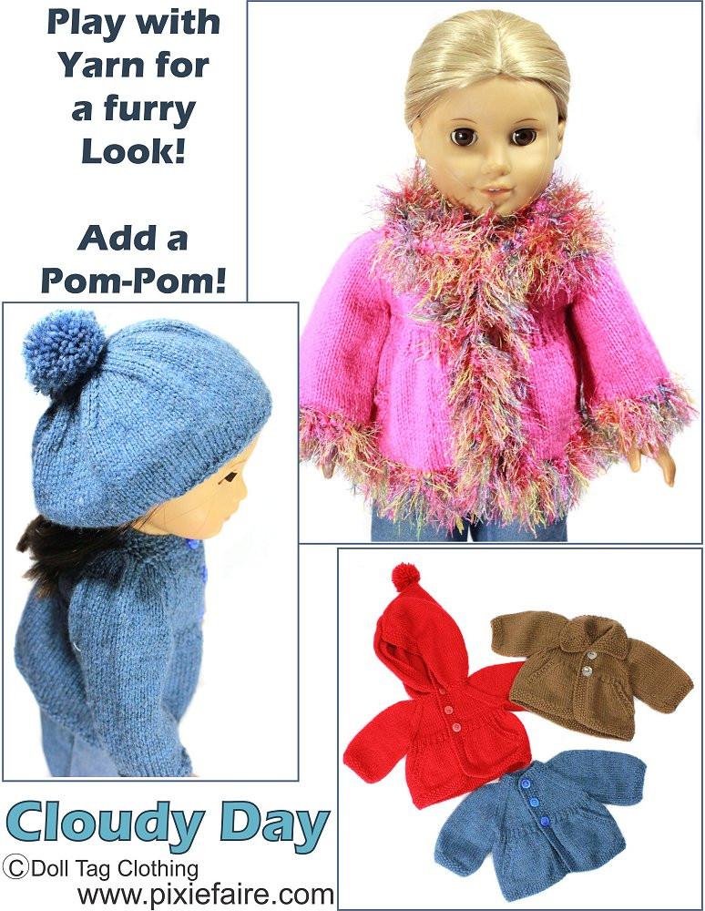 Doll Tag Clothing Knitting Cloudy Day Knitting Pattern Pixie Faire