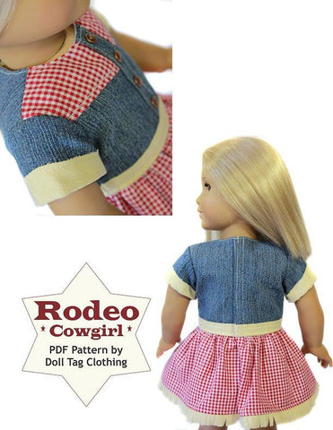Doll Tag Clothing 18 Inch Modern Rodeo Cowgirl 18" Doll Clothes Pattern Pixie Faire
