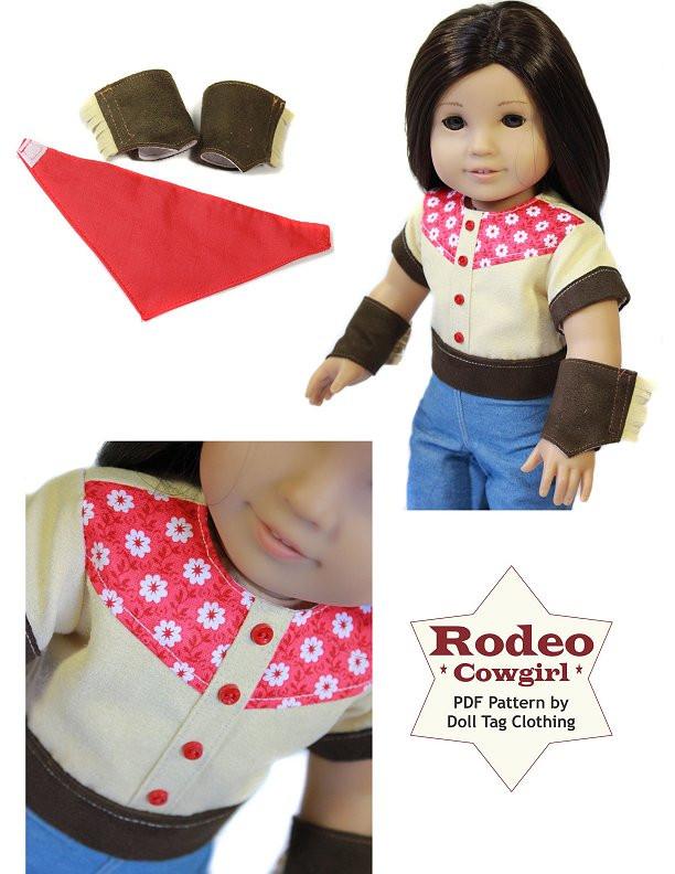 Doll Tag Clothing 18 Inch Modern Rodeo Cowgirl 18" Doll Clothes Pattern Pixie Faire