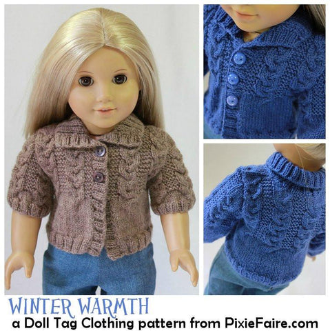 Doll Tag Clothing Knitting Winter Warmth Knitting Pattern Pixie Faire